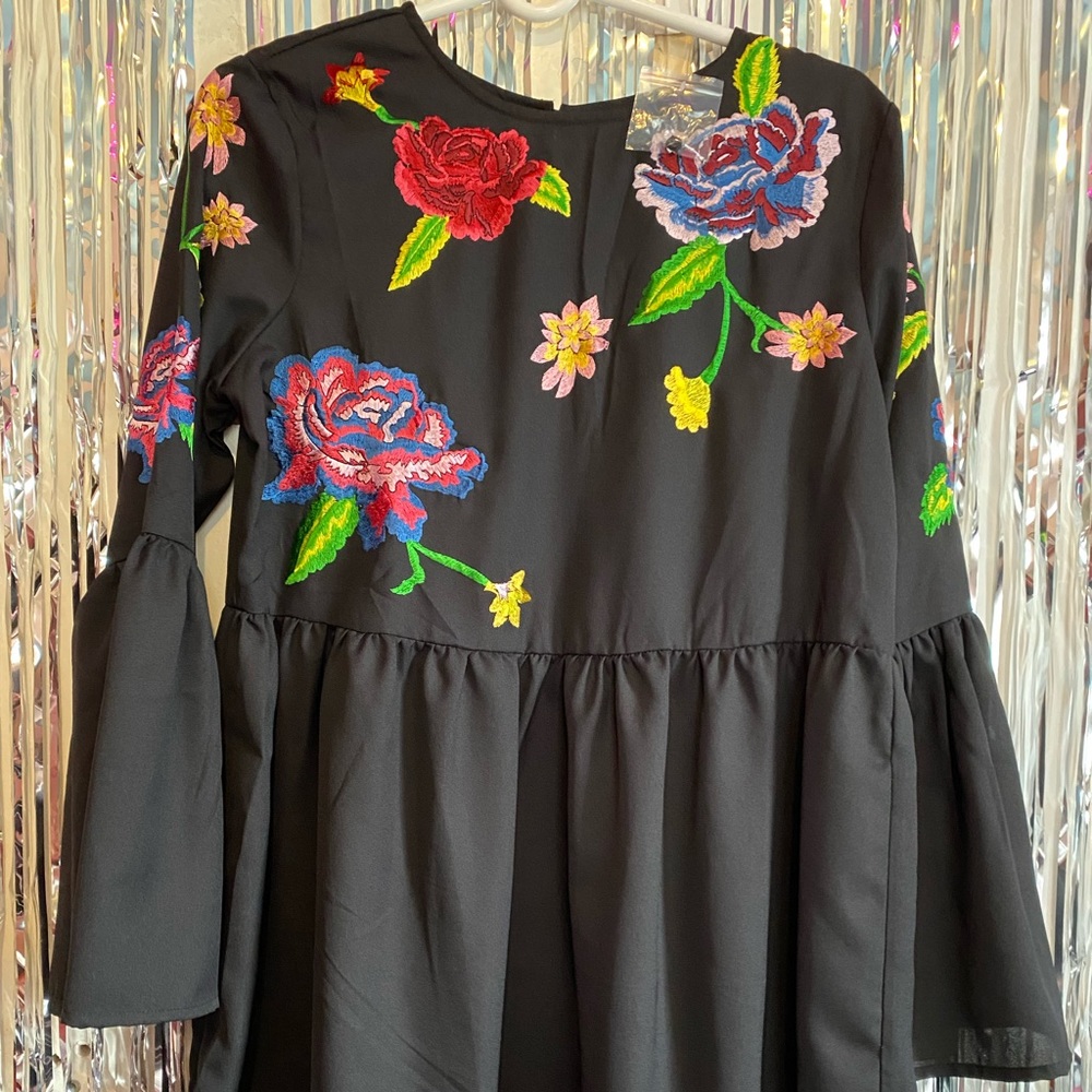 Embroidered Mini Dress